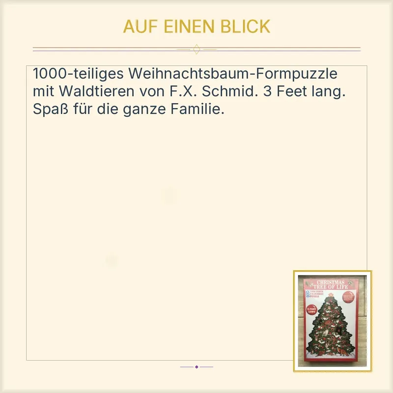 F.X. Schmid Puzzle Christmas Tree of Life 1000 Teile 3 Feet Weihnachtsbaum 3