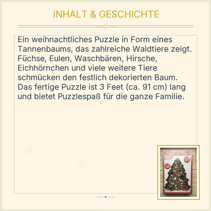 F.X. Schmid Puzzle Christmas Tree of Life 1000 Teile 3 Feet Weihnachtsbaum 4
