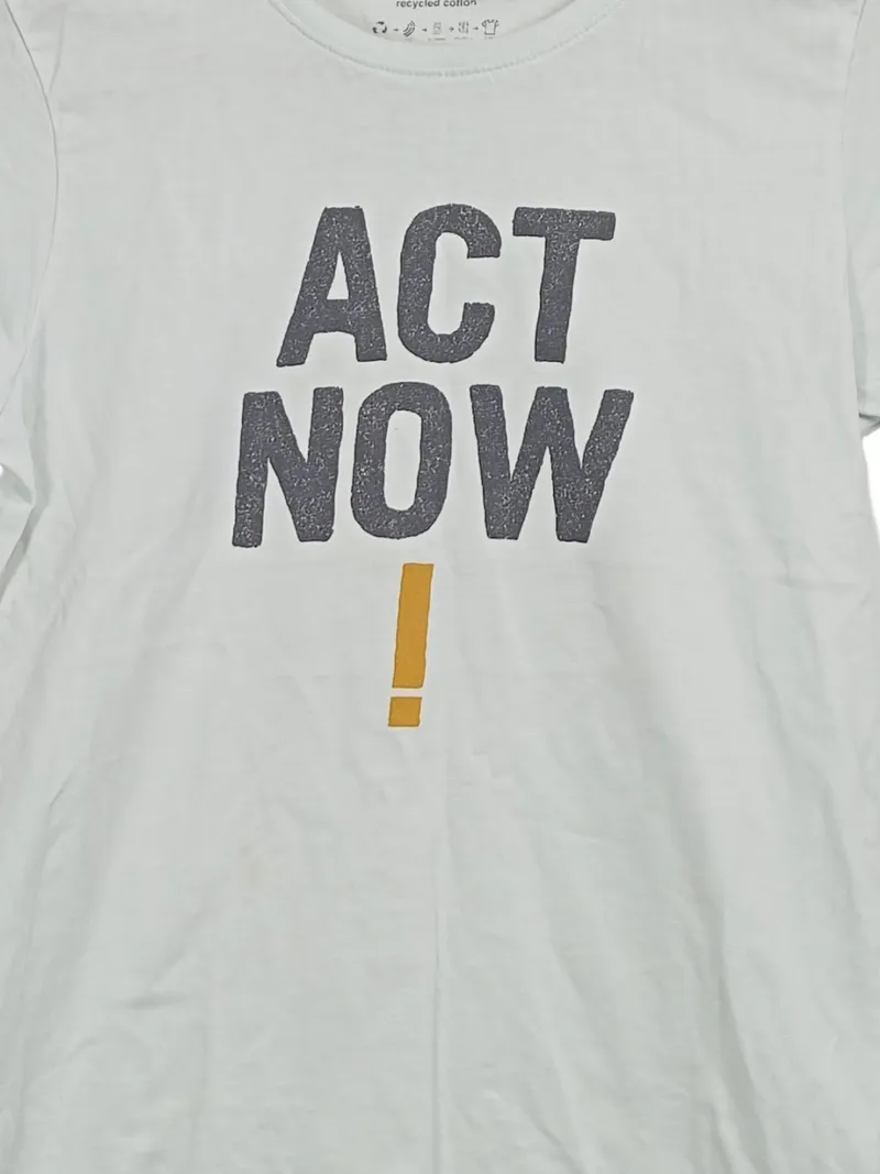 Ecoalf T-Shirt Kinder Gr. 164 ACT NOW Weiß Bio-Baumwolle Recycled 2