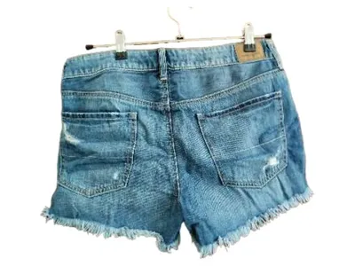 American Eagle Outfitters Jeans Shorts Damen Destroyed Gr. 38 Blau Denim