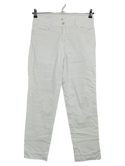 BRAX Damen Stoffhose Weiß Gr. 36 Baumwolle Klassisch Chino