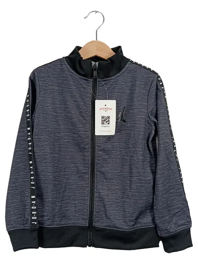 Jordan Trainingsjacke Kinder Grau Meliert Polyester Sport Jacke Gr. 104