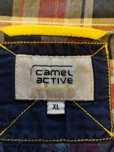 Camel Active Herren Freizeithemd Kariert Kurzarm Gr. XL Rot Blau