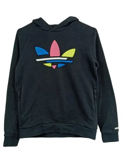 Adidas Originals Hoodie Kinder Gr. 152 Trefoil Logo Schwarz Bunt