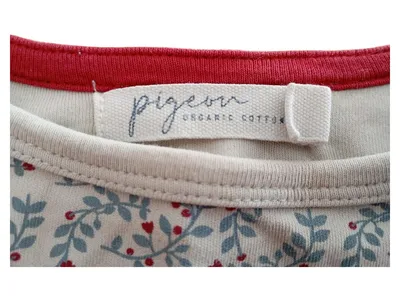 Pigeon Organics Langarmshirt Kinder Gr. 93-98 Beige Blumenmuster Bio-Baumwolle