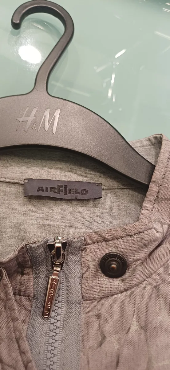 Airfield Damen Lederjacke Tierdruck Nieten Reißverschluss Grau 38 M 4