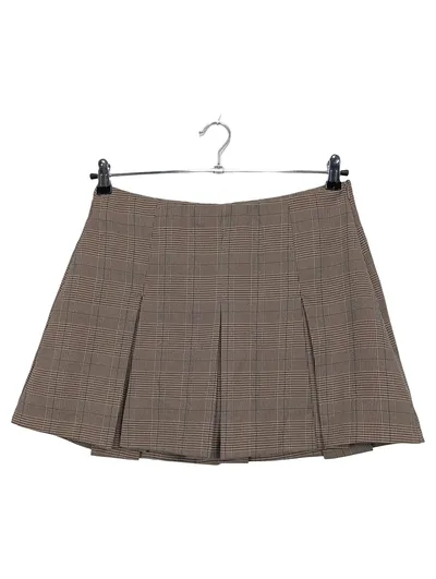 Blind Date Faltenrock Damen Gr. 36/S Kariert Braun Minirock Preppy