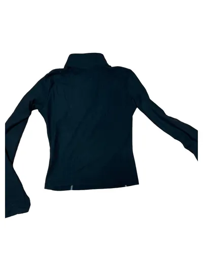 DAZY Damen Sport Shirt Langarm Half-Zip Schwarz Gr. XL Fitness