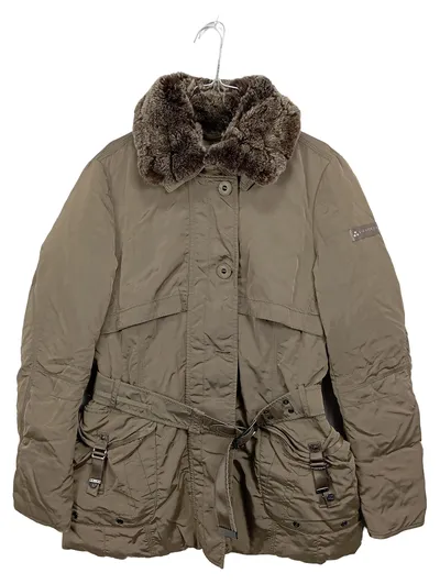 Peuterey Steppjacke Damen Beige Gr. 48 Elegant Outdoor mit Fellbesatz