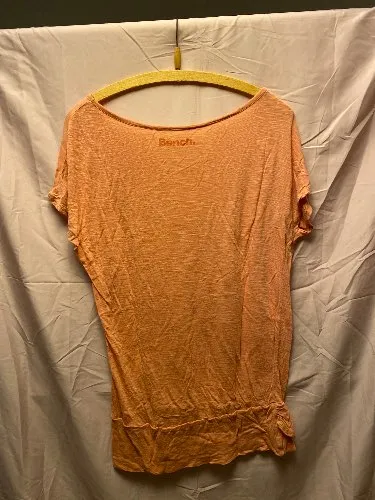 Bench. Damen T-Shirt Gr. M Orange Meliert Viskose Casual Shirt