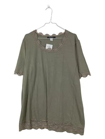 Sara Lindholm Damen T-Shirt mit Spitze Oliv Gr. 46 Viskose