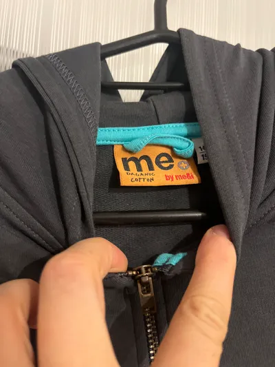 me&i Sweatjacke Kapuze Kinder Gr. 146/152 Grau Bio-Baumwolle