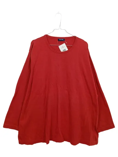 No Secret Damen Langarmshirt Gr. 54/XXL Rot Baumwolle Basic