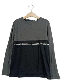 DOWNLOAD Langarmshirt Jungen Gr. 134/140 Grau Schwarz Skate Streetwear 1