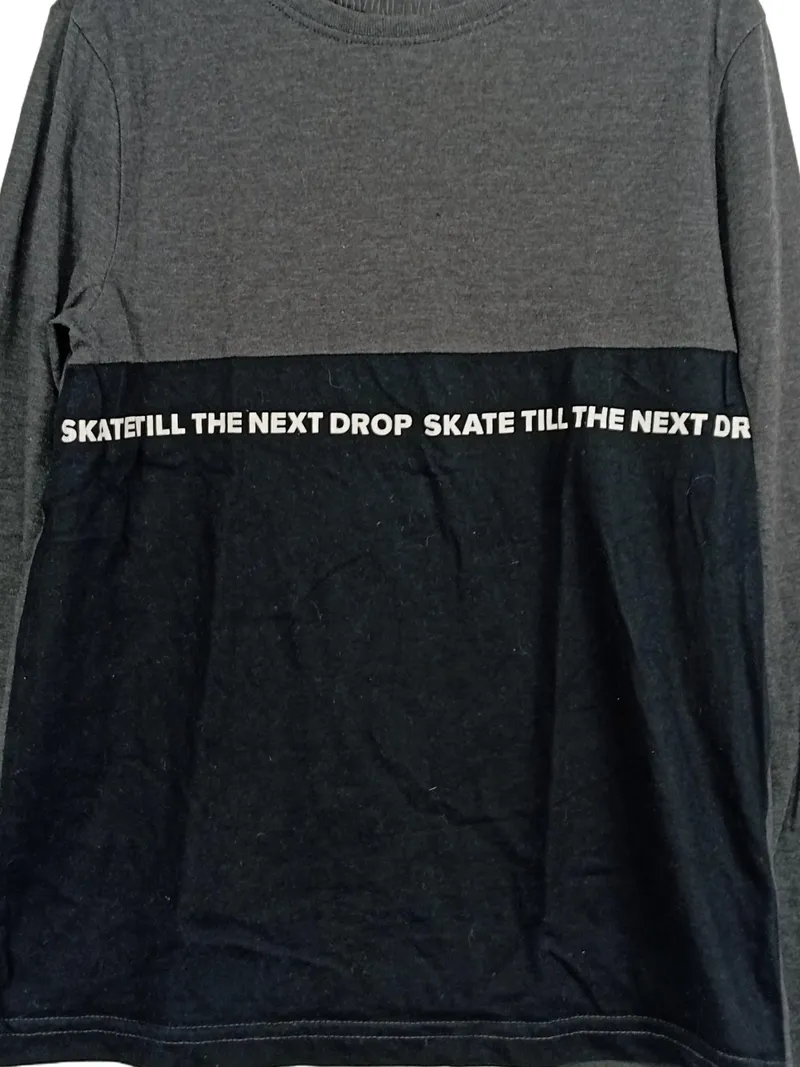 DOWNLOAD Langarmshirt Jungen Gr. 134/140 Grau Schwarz Skate Streetwear 2