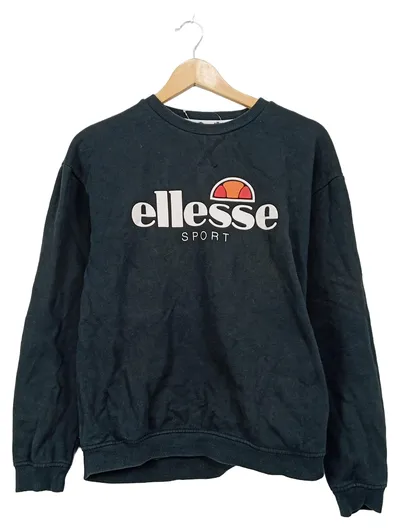 Ellesse Sport Damen Pullover Sweatshirt Schwarz Logo-Print Gr. S