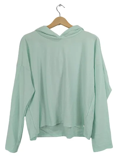 TOM TAILOR Denim Damen Hoodie Kapuzenpullover Gr. M Türkis Gestreift