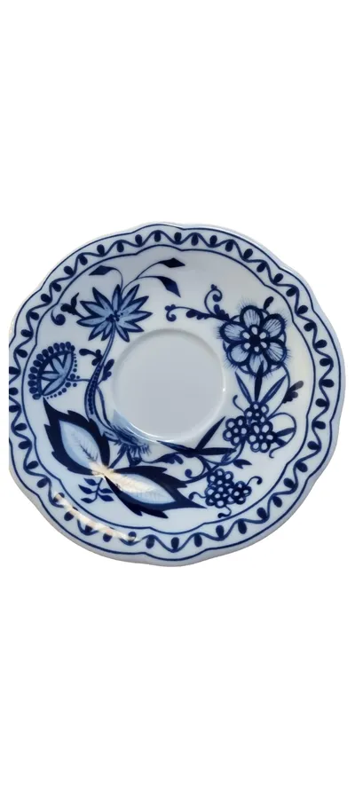 KAHLA Zwiebelmuster Untertasse Porzellan Blau Weiß Spülmaschinenfest