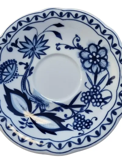KAHLA Zwiebelmuster Untertasse Porzellan Blau Weiß Spülmaschinenfest