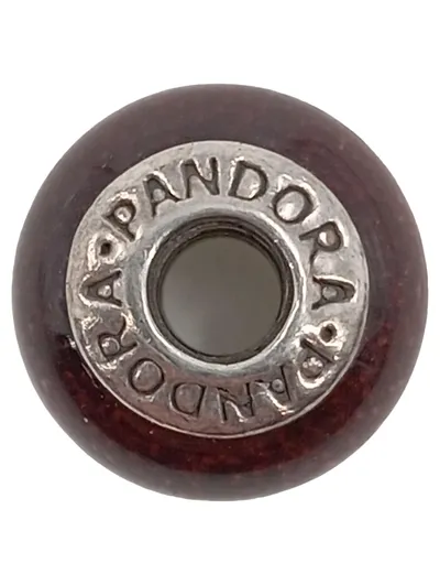 Pandora Charm Holz Braun 925 Silber Damen Armband Bead Klassisch Uni