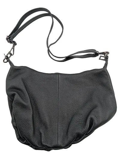 Santini Firenze Damen Umhängetasche Schwarz Leder Schultertasche Crossbody
