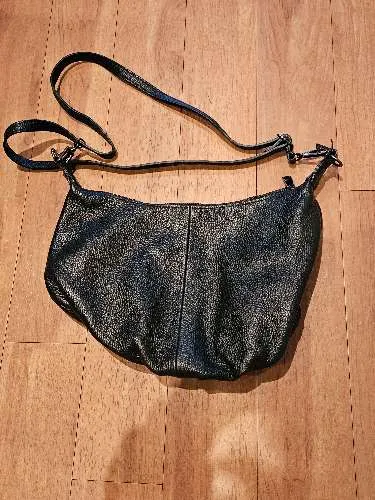 Santini Firenze Damen Umhängetasche Schwarz Leder Schultertasche Crossbody