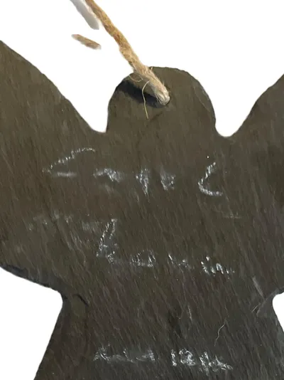 Besthouse Europe Engel Anhänger Weihnachten Schriftzug Grau 20cm