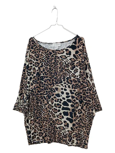 Amy Vermont Damen Top Leopardenmuster Gr. 46 Oversize Animal-Print