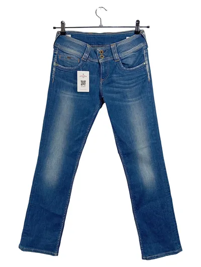 Pepe Jeans London Damen Jeans Regular Fit Blau W29/L30 Stretch