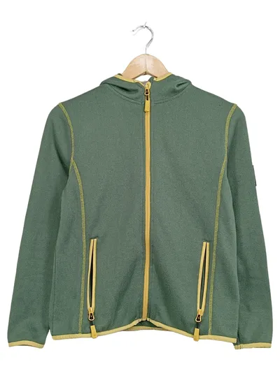 NDK Swiss Kinder Fleecejacke Gr. 152 Grün Kapuze Outdoor Herbst Winter