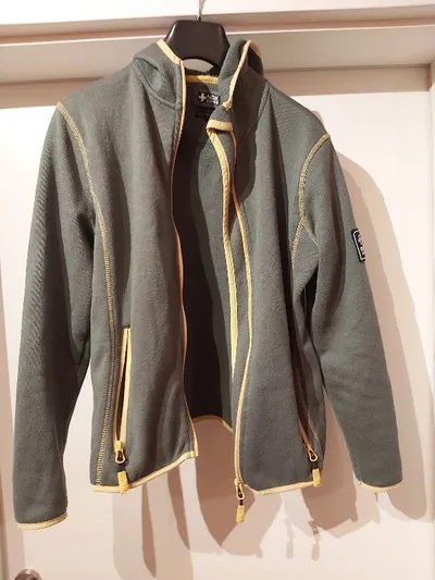 NDK Swiss Kinder Fleecejacke Gr. 152 Grün Kapuze Outdoor Herbst Winter