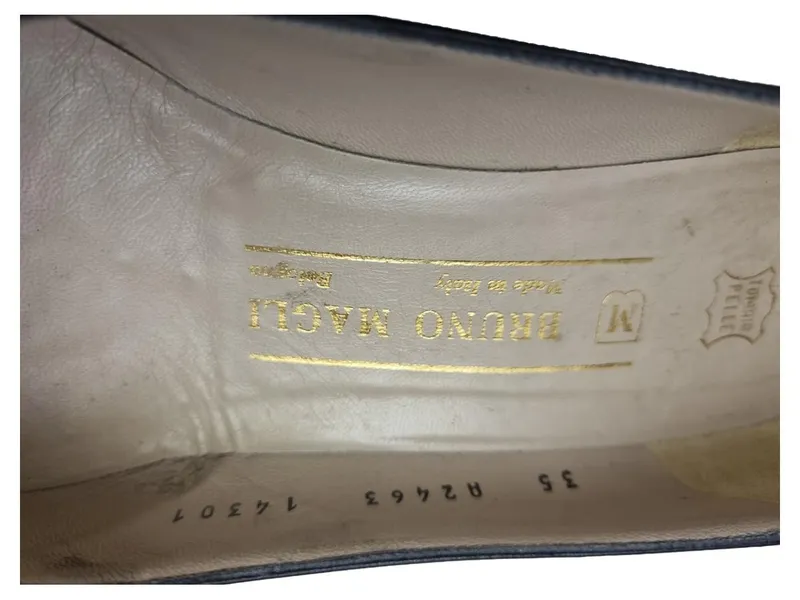 Bruno Magli Damen Pumps Leder Schwarz Gr. 35 Made in Italy 2