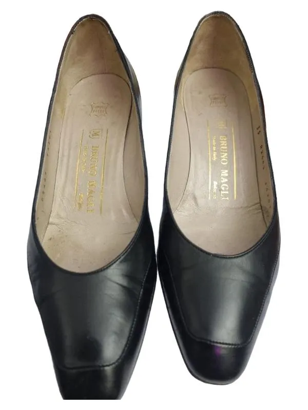 Bruno Magli Damen Pumps Leder Schwarz Gr. 35 Made in Italy 3
