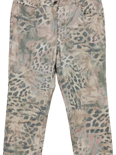 Zerres Comfort-S Jeans Straight Leg Damen Animal Print Beige Gr. 38