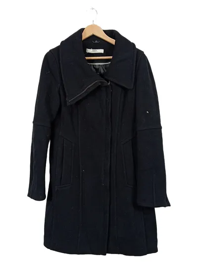 Mexx Metropolitan Wollmantel Damen Gr. 38 Schwarz Fischgrät Business Urban Chic