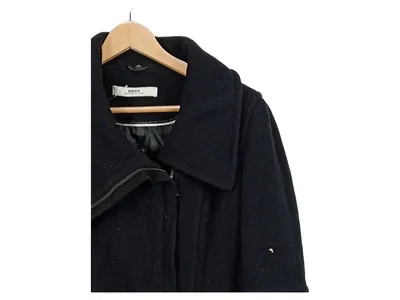 Mexx Metropolitan Wollmantel Damen Gr. 38 Schwarz Fischgrät Business Urban Chic