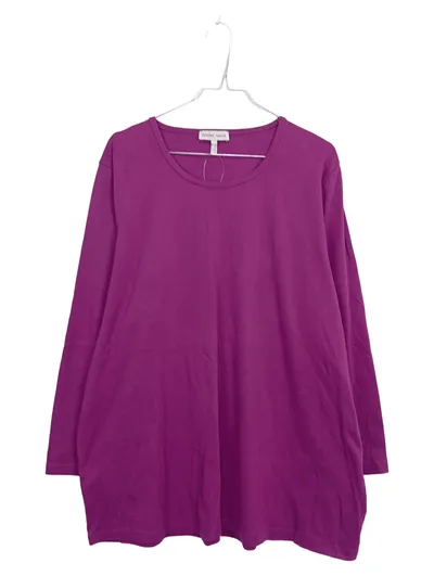 Serena Malin Damen Langarmshirt Gr. 50 Lila Basic Baumwolle Longsleeve