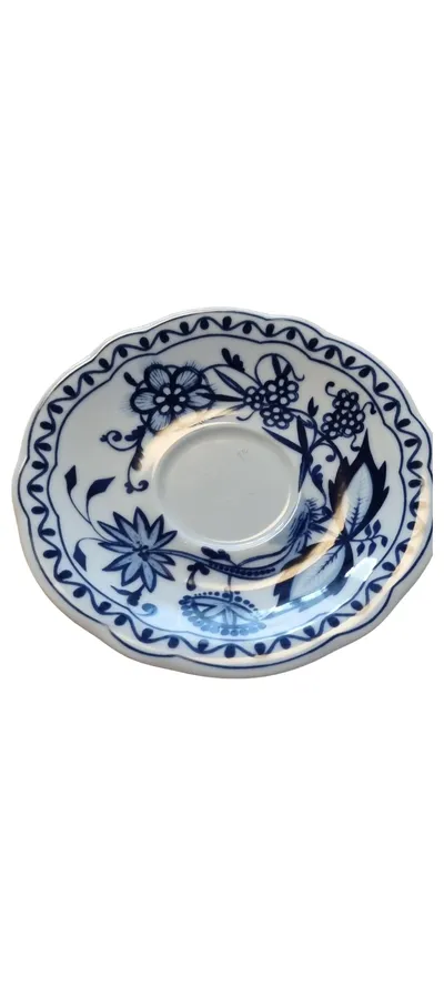 KAHLA Zwiebelmuster Untertasse Porzellan Blau Weiß Traditionell