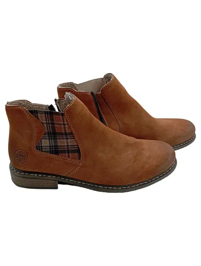 Rieker Damen Stiefelette Chelsea Boot Braun Wildlederoptik Gr. 40
