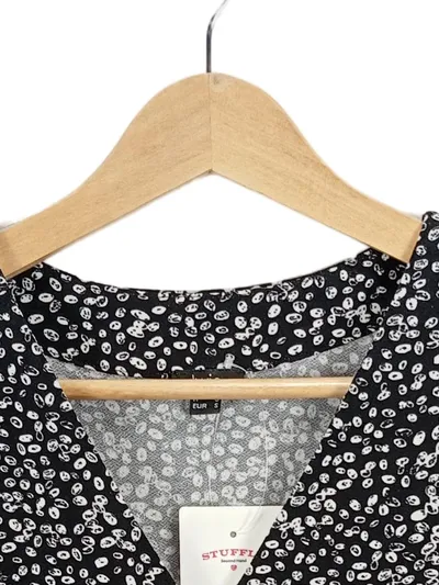 IWIE Damen Bluse 3/4 Arm gepunktet Viskose Schwarz Gr. S