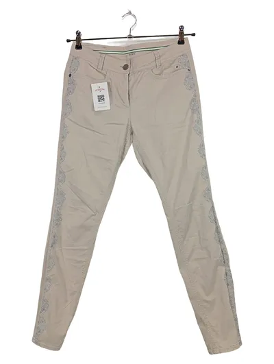 Marc Cain Sports Damen Hose Gr. 38 Beige Spitzendetails Baumwolle