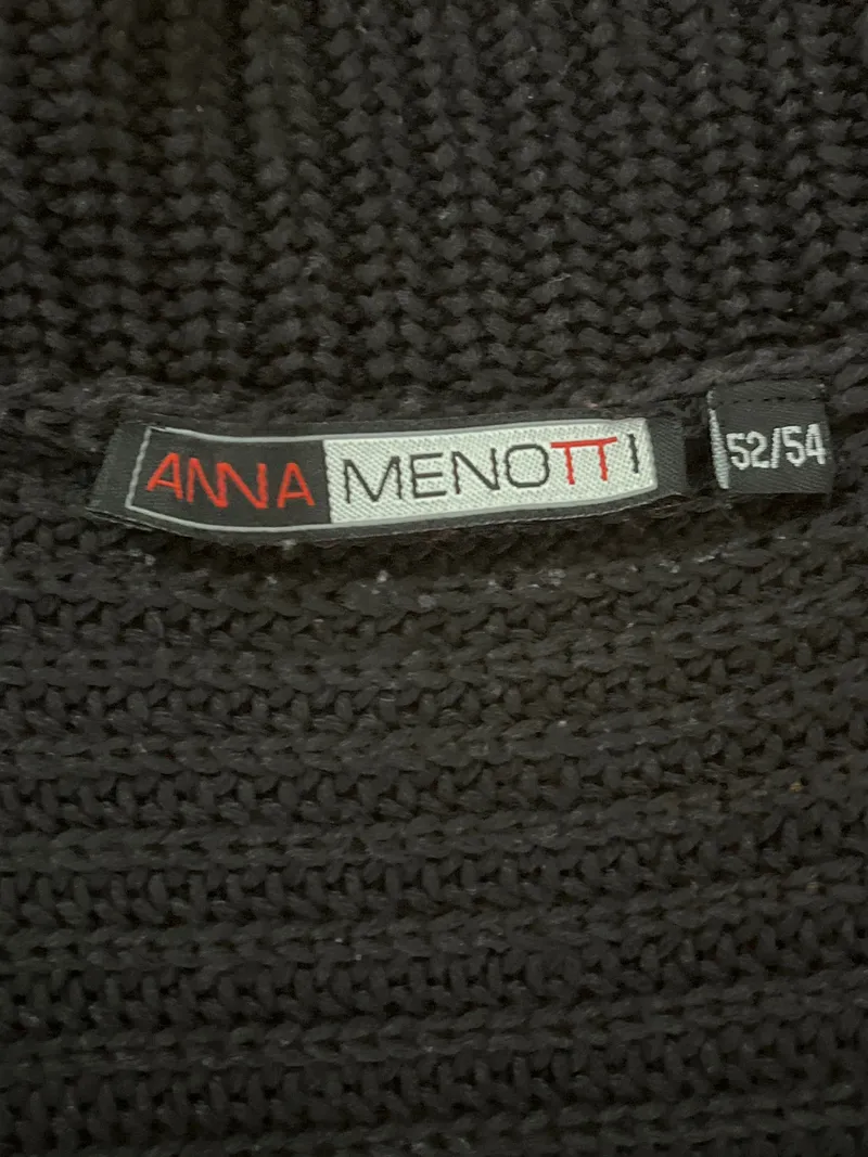 Anna Menotti Damen Strickjacke Grau Rippstrick Gr. 52 XXL Langarm Casual 3