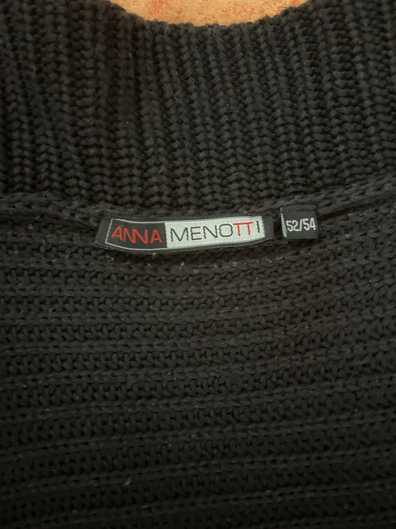 Anna Menotti Damen Strickjacke Grau Rippstrick Gr. 52 XXL Langarm Casual 4