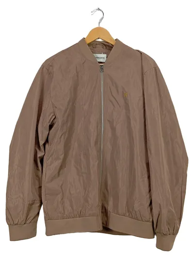Nowadays Herren Bomberjacke L Beige Polyester Casual Freizeit Jacke Uni