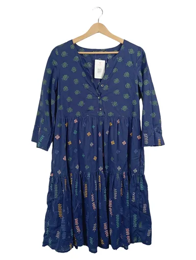Gudrun Sjöden Tunikakleid Damen Blau 34/XS Baumwolle Boho Freizeitkleid