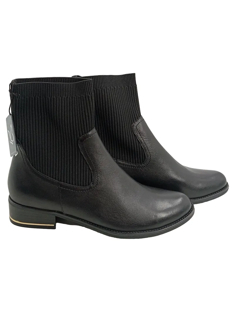 Caprice Damen Stiefelette Gr. 40 Schwarz Leder Sock Boots Elegant 2