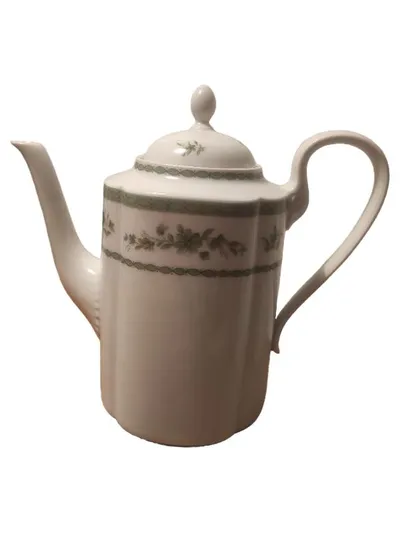 Scherzer Kaffeekanne Porzellan Weiß Florales Muster Klassisch 20cm