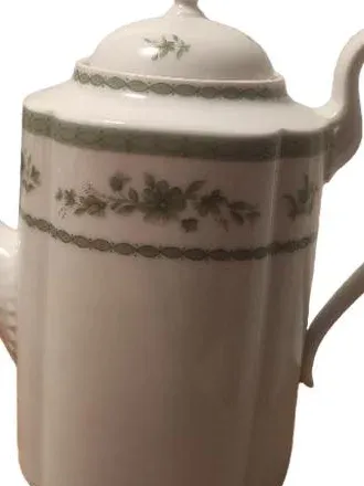 Scherzer Kaffeekanne Porzellan Weiß Florales Muster Klassisch 20cm