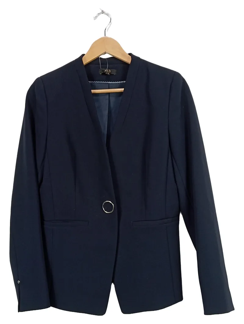 1.2.3 Paris Damen Blazer Gr. 36 Dunkelblau V-Ausschnitt Business Elegant 1