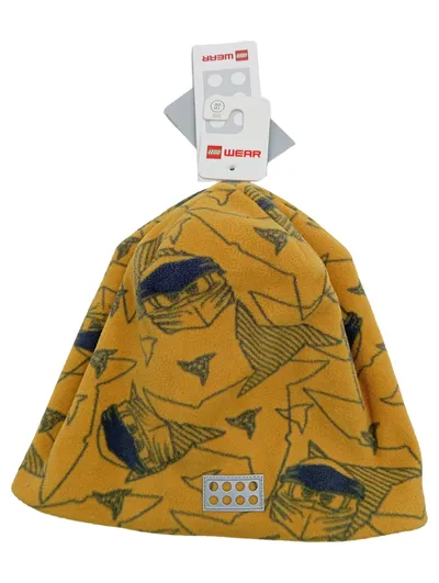 LEGO Wear Kinder Fleece Mütze Ninjago Muster Gelb Gr. 50